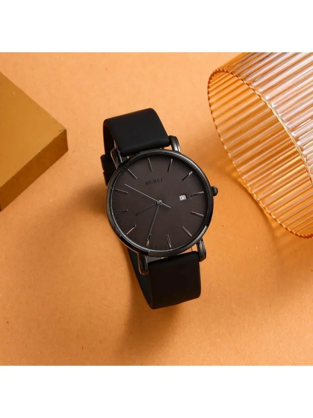 Men's Black Band Classic Mesh Strap Minimalist Analog Quartz Waterproof Watch